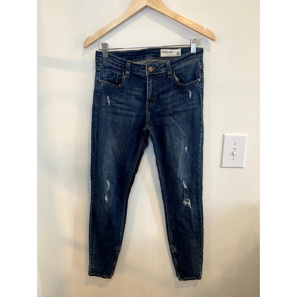 Pistola Distressed Skinny Jeans Women’s Size 28 Medium Wash Stretch Denim